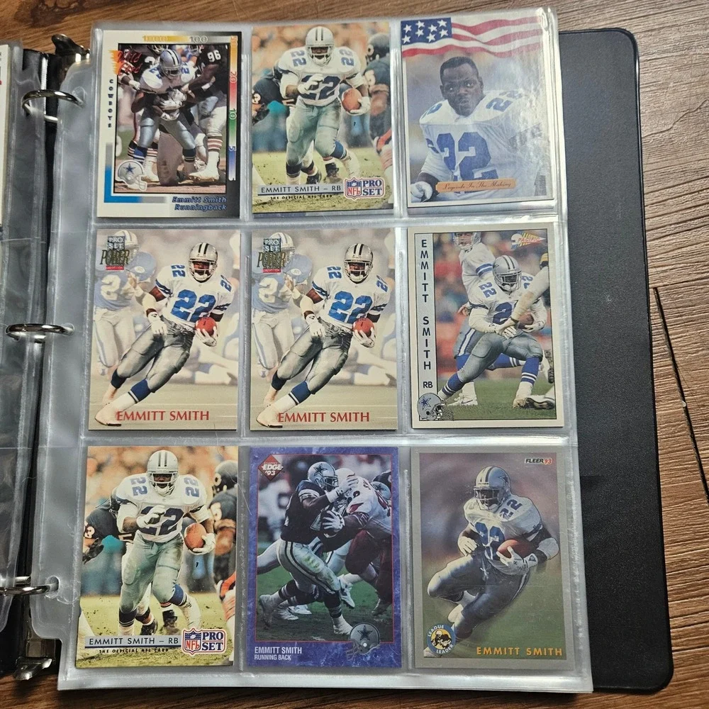Lot of 124 Emmitt Smith Dallas Cowboys Cards Pro Fleer Score Upper Deck 90s